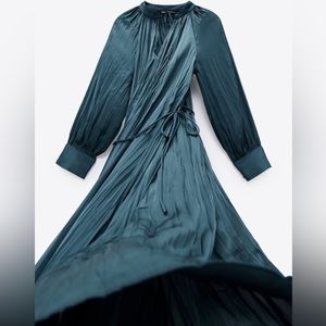 ZARA SATIN EFFECT OVERSIZED DRESS